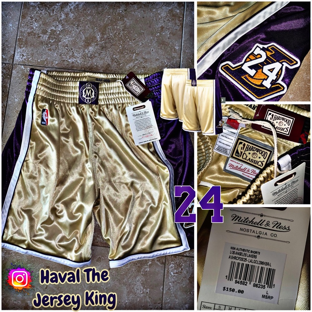 Los Angeles Lakers Kobe Bryant Mitchell & Ness Gold Hall Of Fame 2020 #24 Shorts